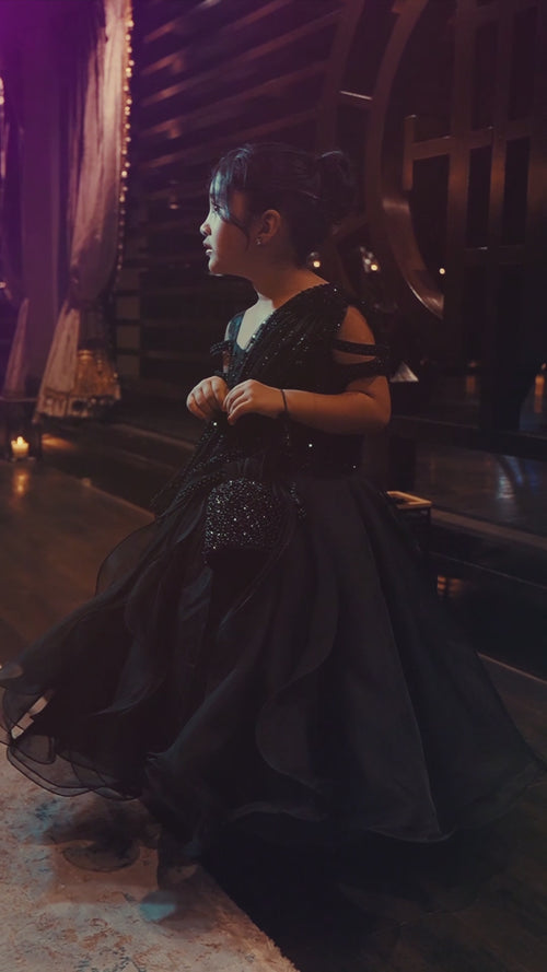 Celeste black occasion gown — silent video