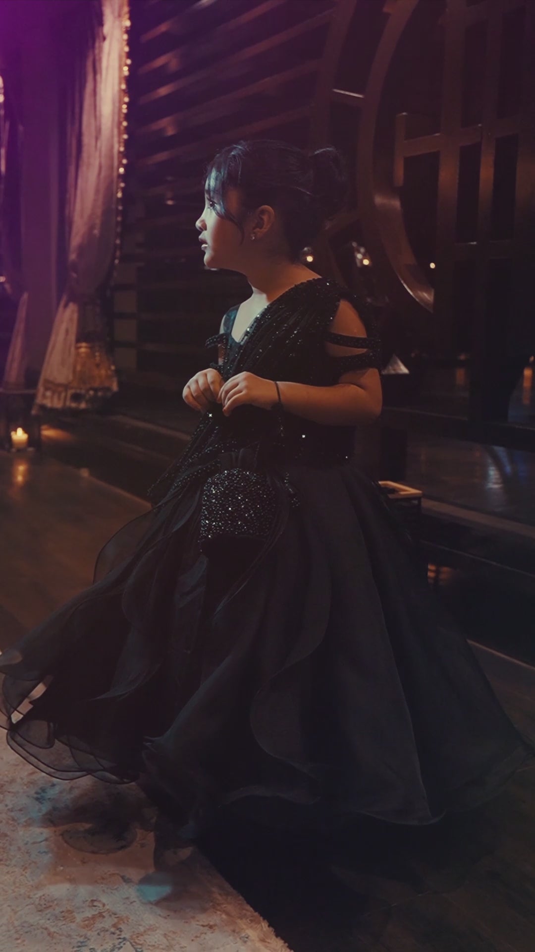 Celeste black occasion gown — silent video